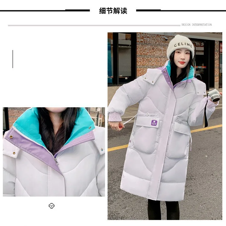 Oversized Winter Hooded Parker Women Down Jacket 2026 New Thicken Cotton Padded Coat Fashion Long Overcoat Female Warm Parkas