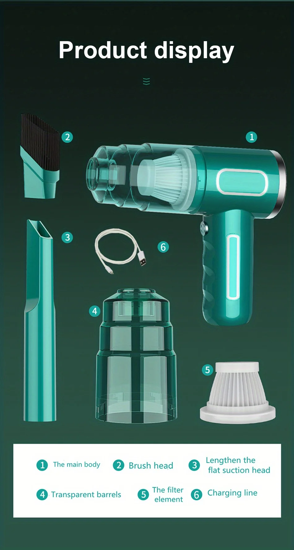 Nuovo Aspirapolvere Per Auto Wireless 29000Pa Aspirapolvere Portatile - Foto 3