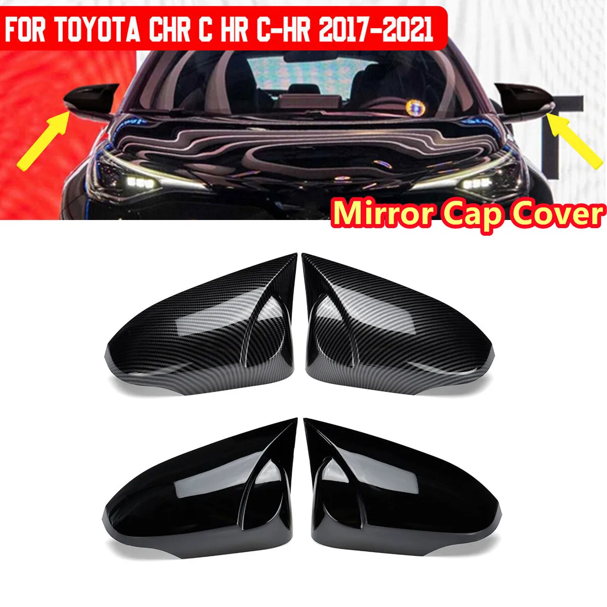 

Чехол для зеркала заднего вида для Toyota CHR C HR C-HR 2017 2018 2019 2020 2021