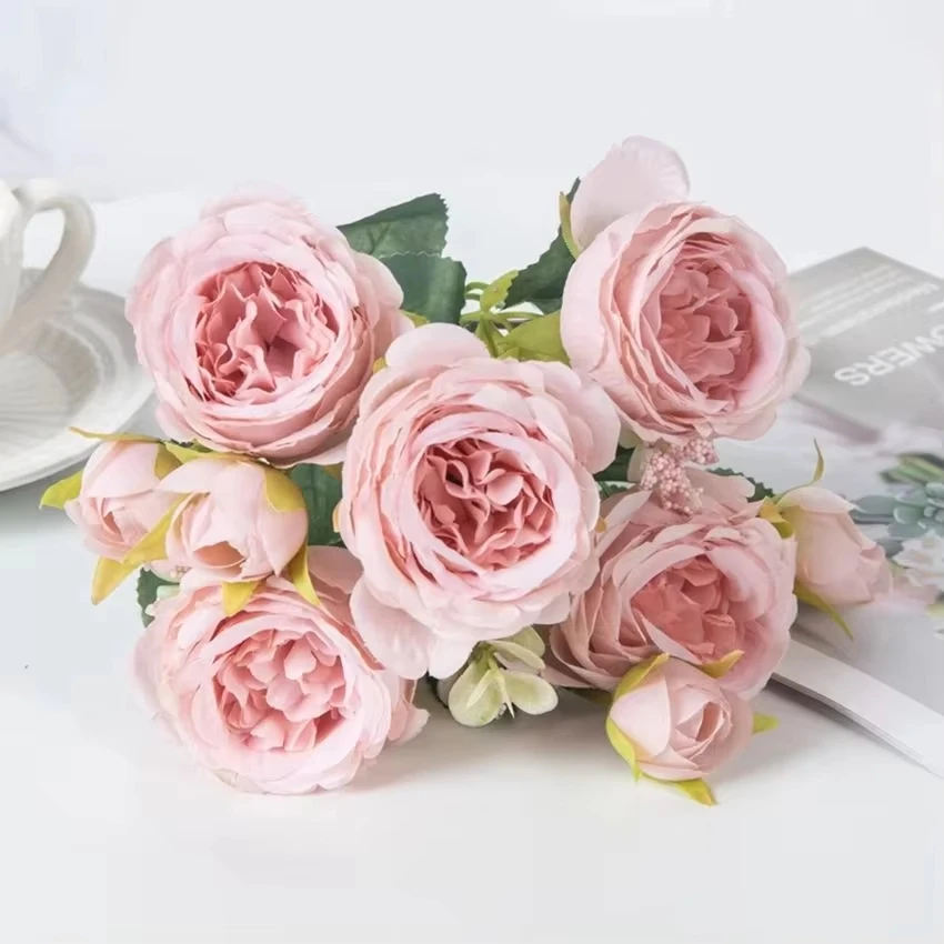 Elegant White Silk Peonies for Home and Event Decoration