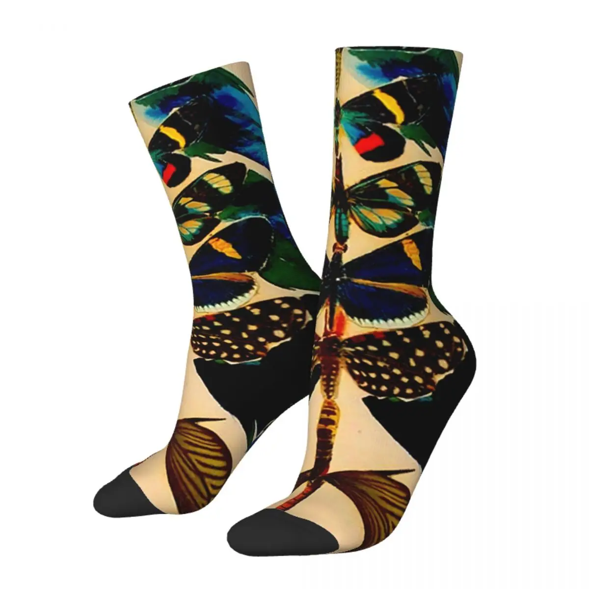 

Happy Retro BUTTERFLY TREE Vintage Abstract Crazy Men's Socks Unisex Street Style Seamless Printed Funny Crew Sock Boys Gift