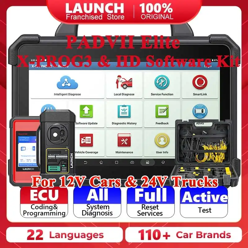 LAUNCH PADVII X-PROG3 Trucks Kit Scanner Most Complete Set Professional Car Diagnostic Tool Key Programming Scanner