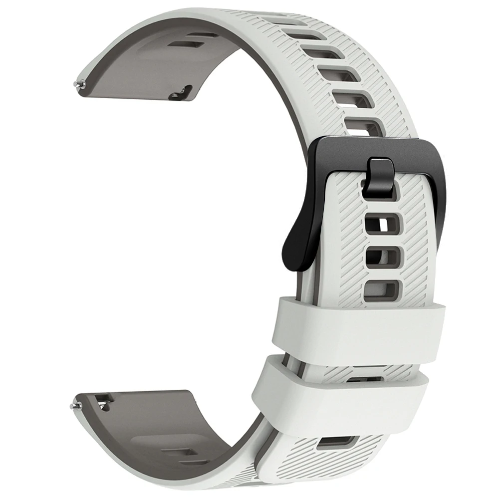 Two-Tone Silicone Watchband, 22mm Replacement Wrist Strap