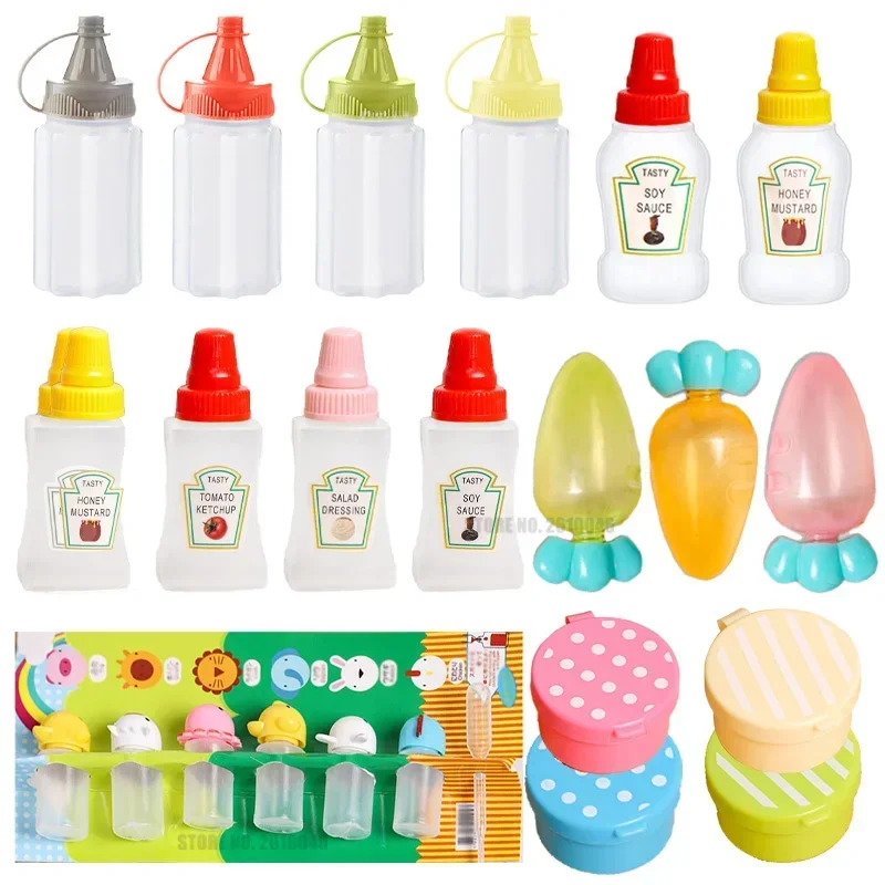 Sunday Alice 4pcs/set Plastic Mini Condiment Squeeze Bottles Portable Salad  Dressing Container Sauce Seasoning Squeeze Bottle