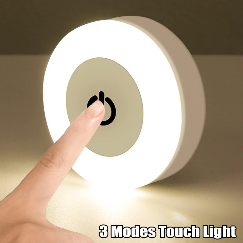 Tanie 3 tryby dotykowy LED małe lampki nocne USB akumulator podstawa magnetyczna kinkiety sklep