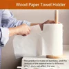 Bamboo Paper Towel Holder Wooden Dispenser Round Countertop Stand Kitchen Bathroom Organization Jewelry Accessories Storage Rack 4