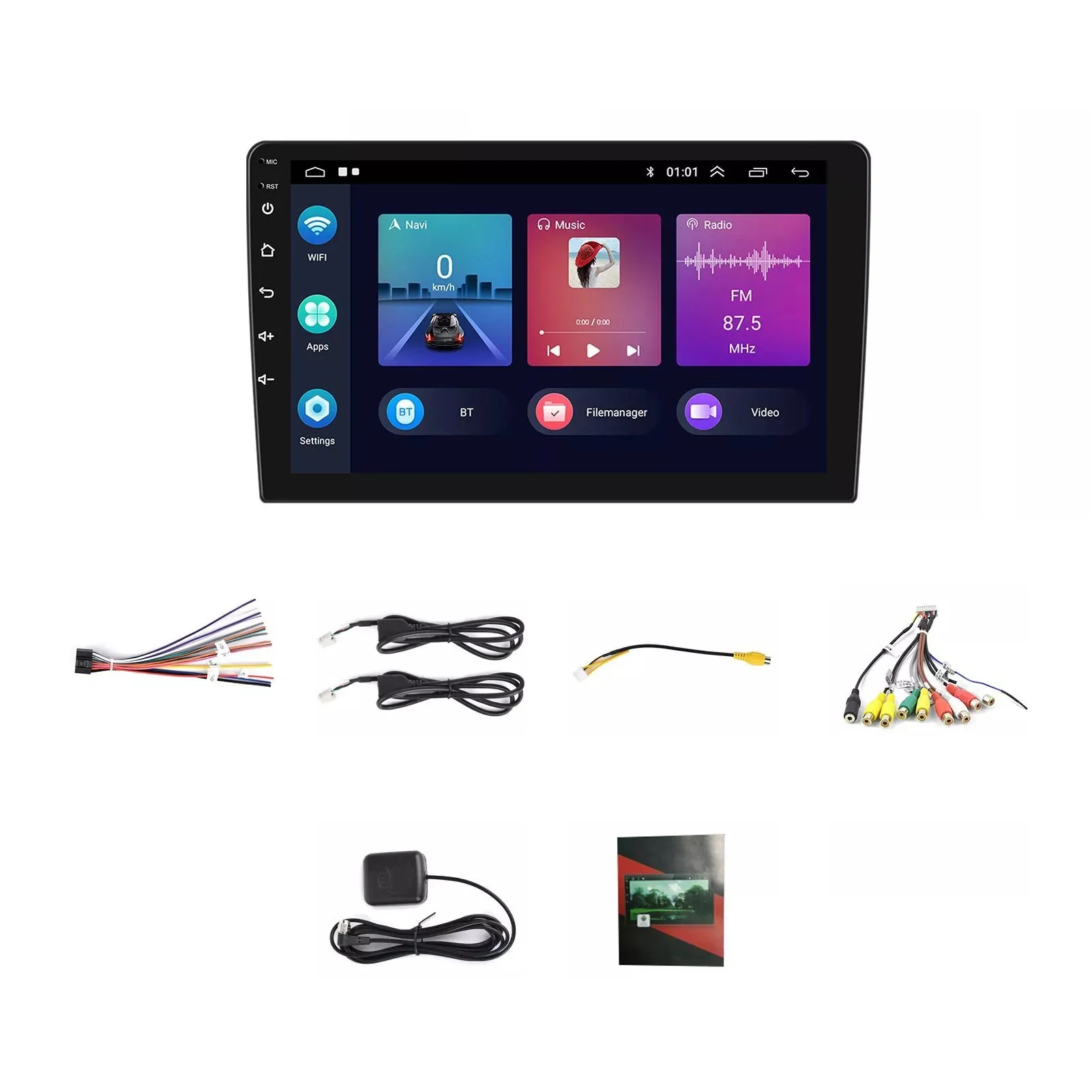 Honda Fit 04 - 10 (prawy tytan) Duży ekran Radio samochodowe z CarPlay, Android 14 Nawigacja i widok z tyłu