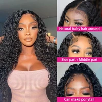 Perruques bouclées crépues 13x4 HD Lace Front en cheveux humains en promotion, perruque frontale 13x6 HD Lace Frontal en cheveux humains ondulés profonds noirs, perruque avec closure 4x4 3