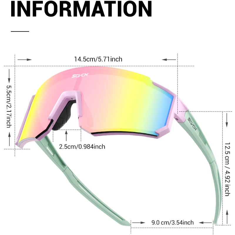 Sunglasses SCVCN Sunglasses for Men Women Cycling Glasses Bike UV400 Eyewear Sports MTB Goggles Multi Color Riding
