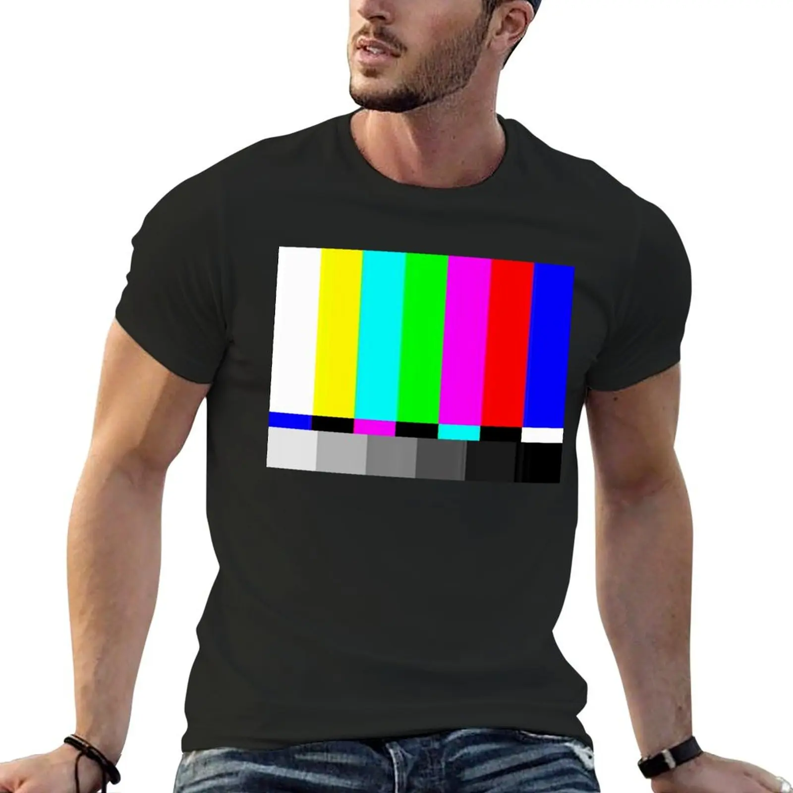

VHS Glitch - TV Test Pattern T-shirt sublime shirts graphic tees quick drying mens t shirts pack