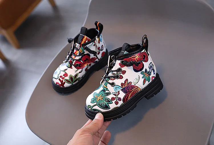 Children's Boys Girls Spring Autumn Print Kids British Style Casual Boots Soft Non-slip Wear-resistant Kid's Shoes_voghion.com