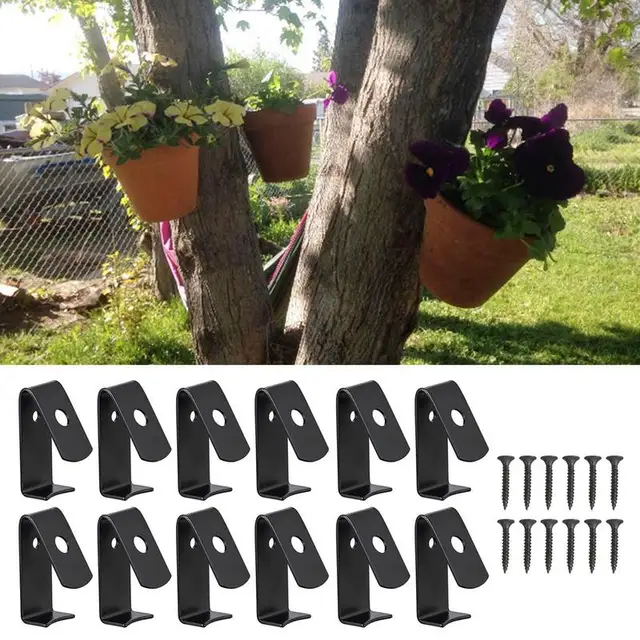 12Db Falra Szerelhető Virágcserép -Tartó Klip Csavarnövény -Fazék Függő Horgok Agyag Edény Fogasok Otthoni Kerítések Teraszos Kerti Erkély - Image 4