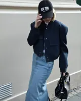 SLTNX Woman Fashion Jackets for Women 2023 Autumn New In Outerwears O-Neck Long Sleeve with Pockets Ladies Chic Casual Coats - Image 3