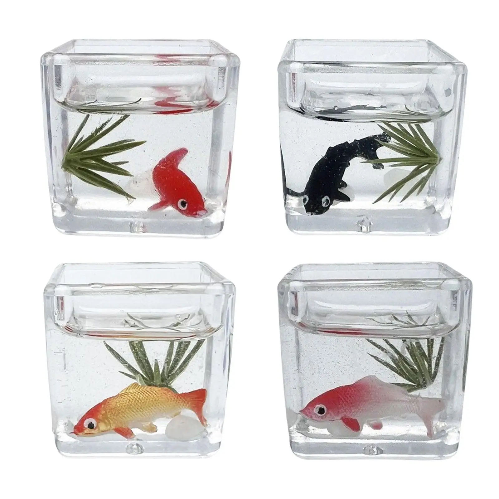 

Doll House DIY Mini Model #Miniature Dollhouse Accessories Decoration DIY Scene Model Simulation Koi Goldfish Bowl for Decor