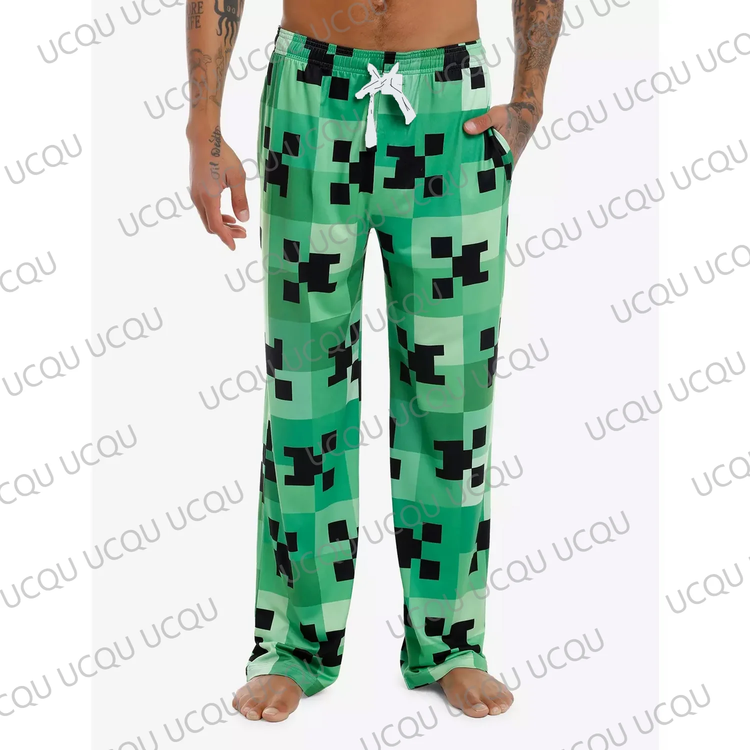 Creeper Pajama Pants Allover Print Plush Sleep Pants Kids
