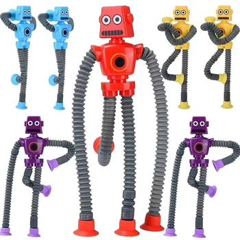 Telescopic Suction Cup Funny Robot Toy,Decompression Toy Robot Party Favors,Christmas Birthday Carnival Prize for Boys and Girls 1