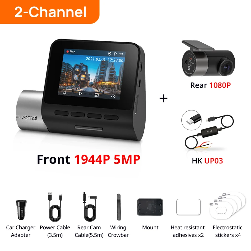70mai A500S Dash Cam Pro Plus+ 1944P 140FOV 70mai Car DVR Support