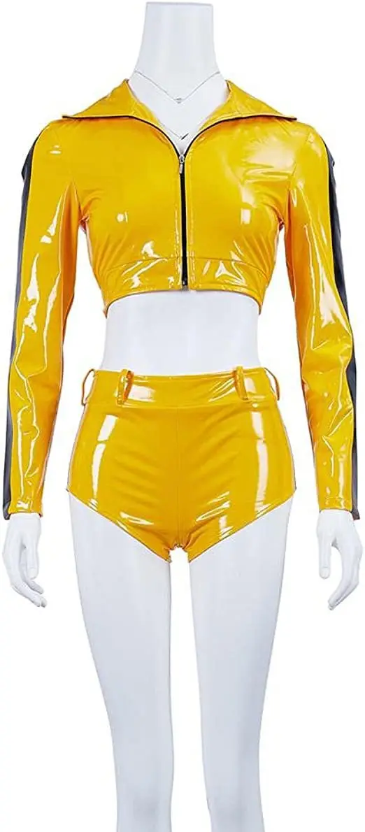 The Bride Cosplay Yellow Costume Movie Kill Cosplay Bill Roleplay Summer Sexy Coat Shorts Halloween Carnival Party Women Suit