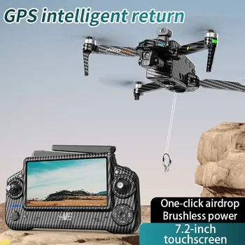AE60 Can Airdrop Drone con schermo da 7,2 pollici Gimbal a 3 assi Professionale 4K HD Fotocamera Laser per evitare ostacoli Brushless Dron Toy