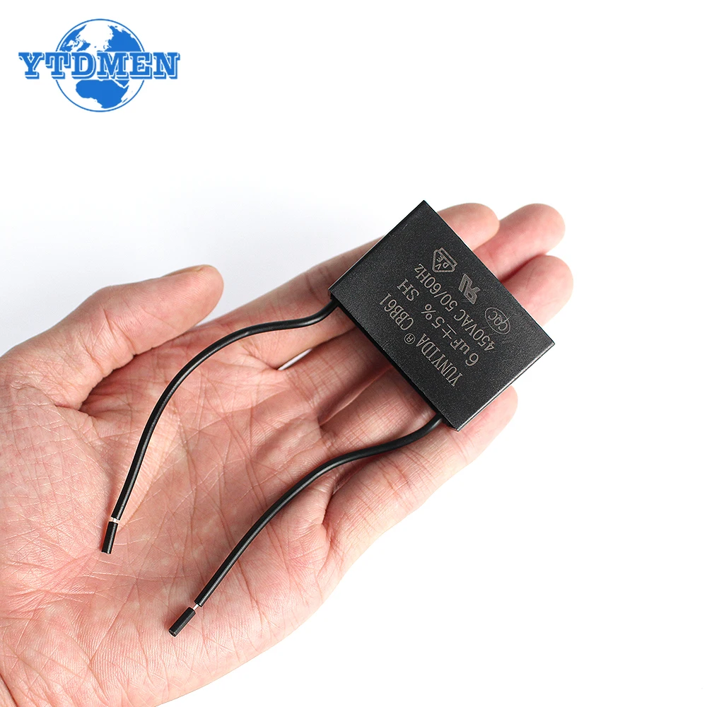 Motor Run Capacitor 1/5pcs CBB61 450V Start Capacitor 0.8/1/1.2/1.5/2/2.5/3/3.5/4/4.5/5/6/7/8/10UF Fan Ceiling Exhaust Motor