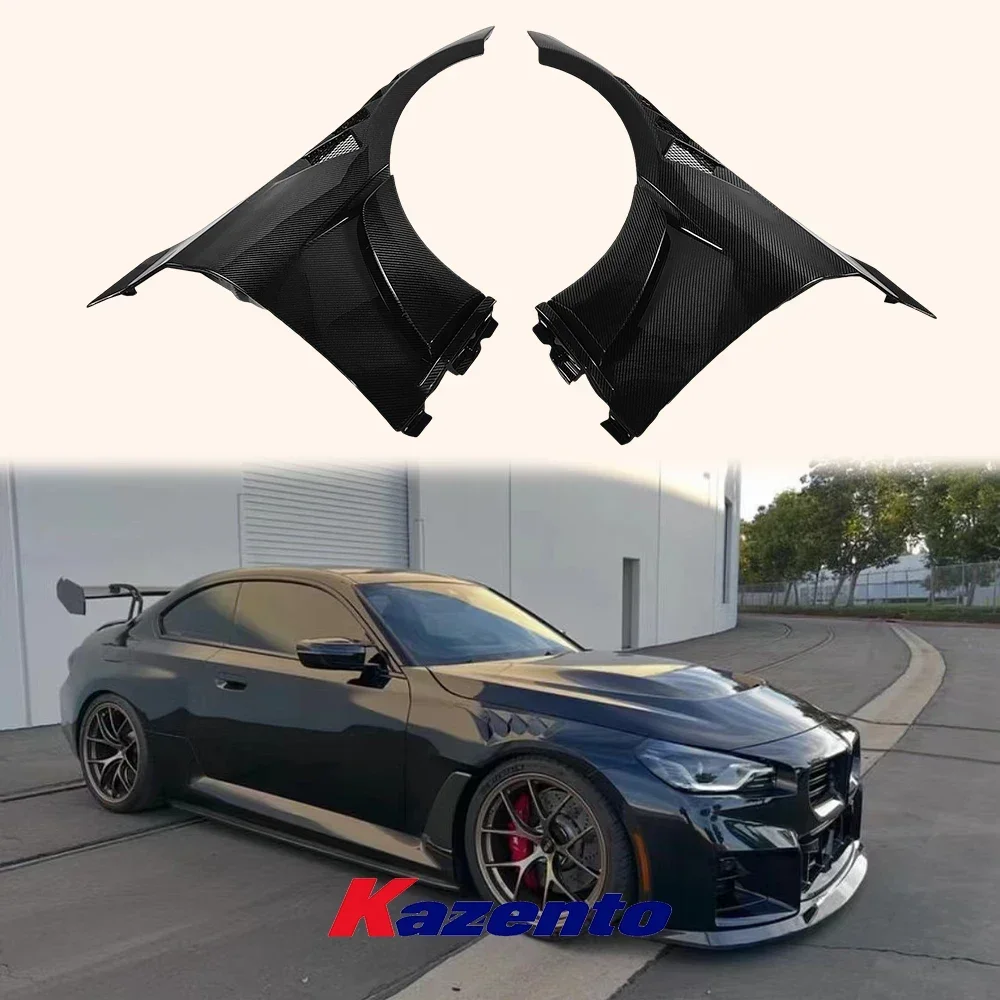 BMW M2 G87 2023 + AP 스타일 벤트 프론트 범퍼 펜더, 건식 탄소 섬유