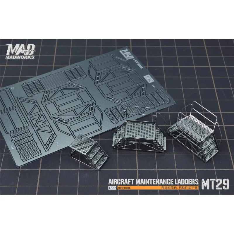 MADWORKS 1/72 항공기 유지 보수 사다리, 모바일 클라이밍 플랫폼 스타일 2, 사진 에칭, 모델링 취미 DIY, MT29