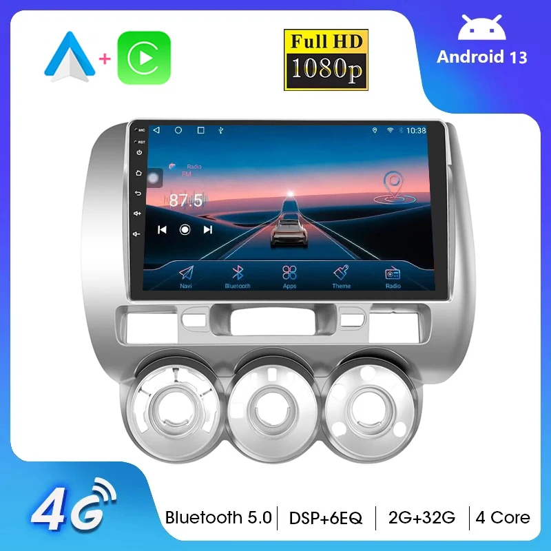 

Android 13 Car Radio For HONDA JAZZ City 2002 2003 2004 2005 2007 Car Multimedia Player FM GPS Navigation DSP NO 2DIN DVD