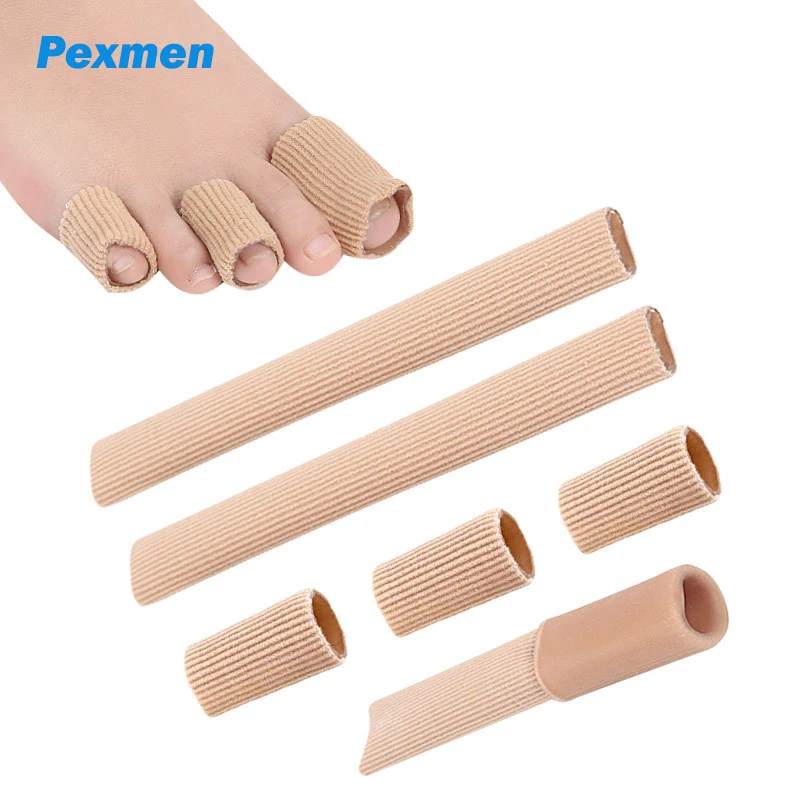 Pexmen 패브릭 발가락 분리기, 손가락 보호대, 발가락 쿠션 튜브 슬리브, Bunion Corns, Blisters, 굳은살