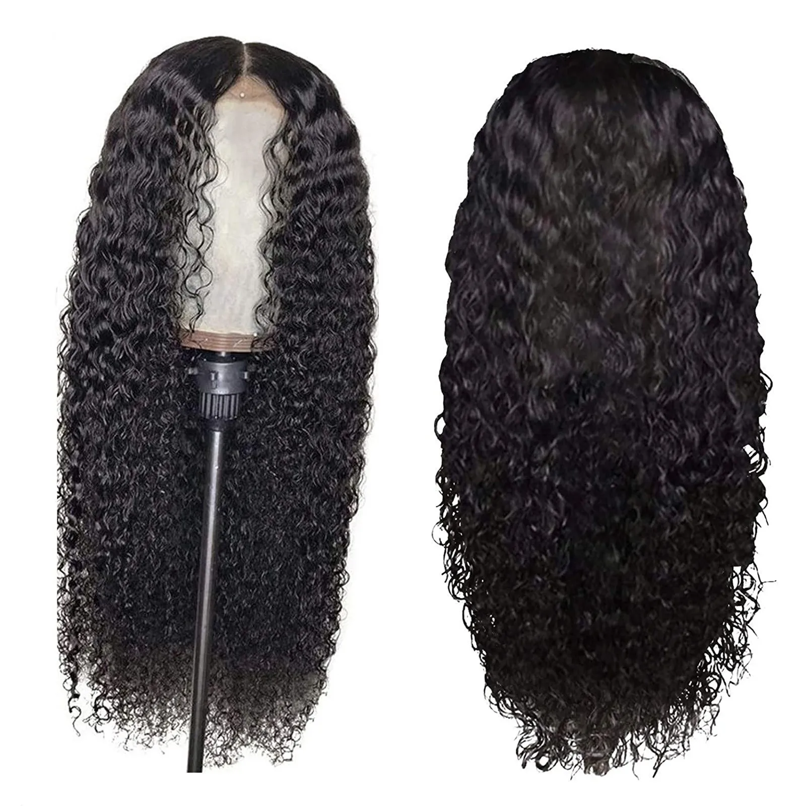 Female Synthetic Peruvian Curly Human Hair Wig Lace Front