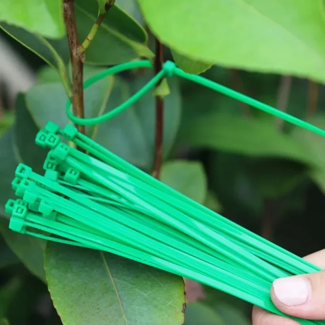 Multifunctional Green Nylon Cable Ties Adjustable Plants Fixed Ties Self-locking Heavy Duty Fastening Ring Sealing Wraps Strap 2