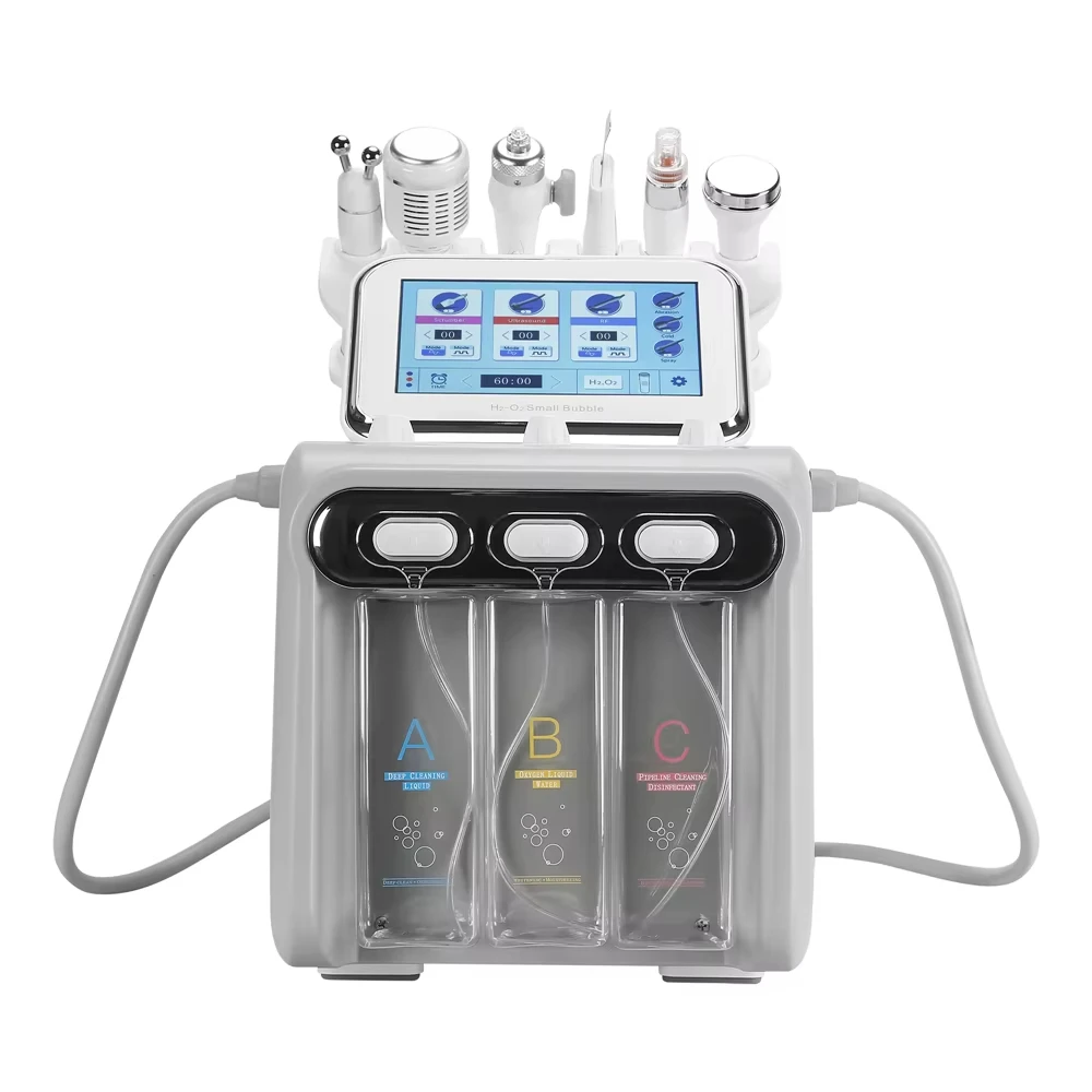 Hydro Dermabrasion 6 IN 1 Spa Skin Lifting H2-O2 Water Dermabrasion Tightening Small Bubble Facial Microdermabrasion Machine 3