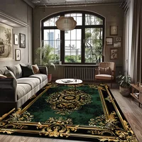 American Style Luxury Green Fluffy Soft Carpet Home Bedroom Sofa Area Rugs Non-slip Cloakroom Doorway Floor Mats Customizable 1