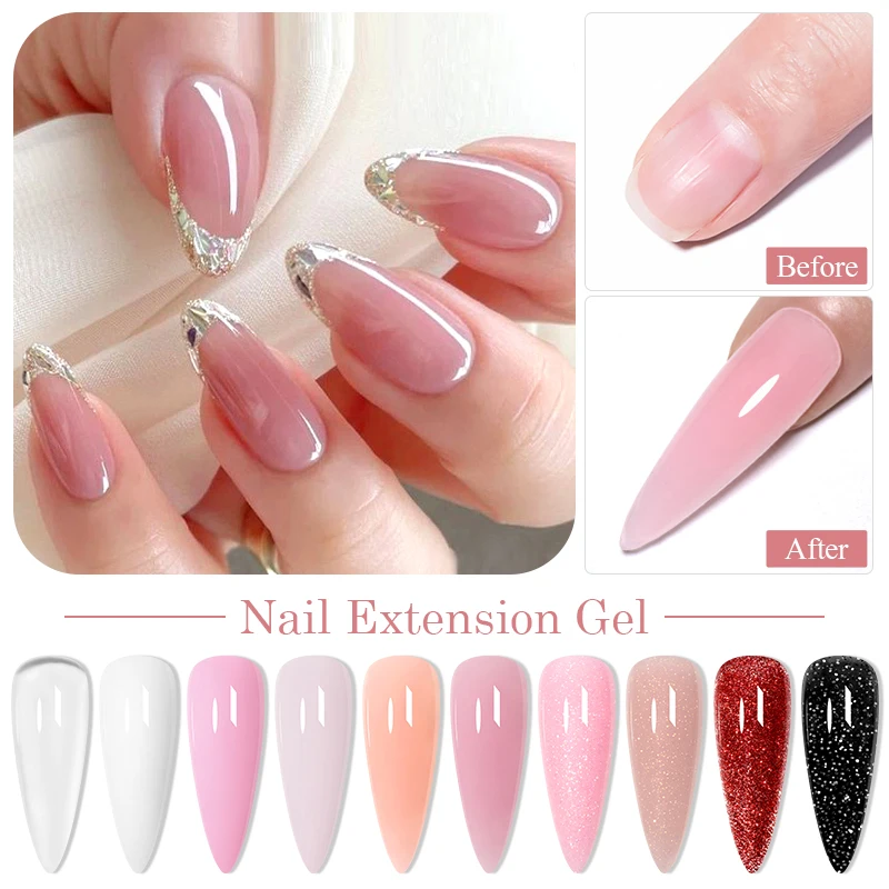 SAVILAND Builder Nail Gel Kit - 12 Colors Nail Extension Gel Glitter Hard  Gel Nudes Pink Purple U V/LED Gels Nail Strengthen Nail Art Manicure Set wi  - Imported Products from USA - iBhejo