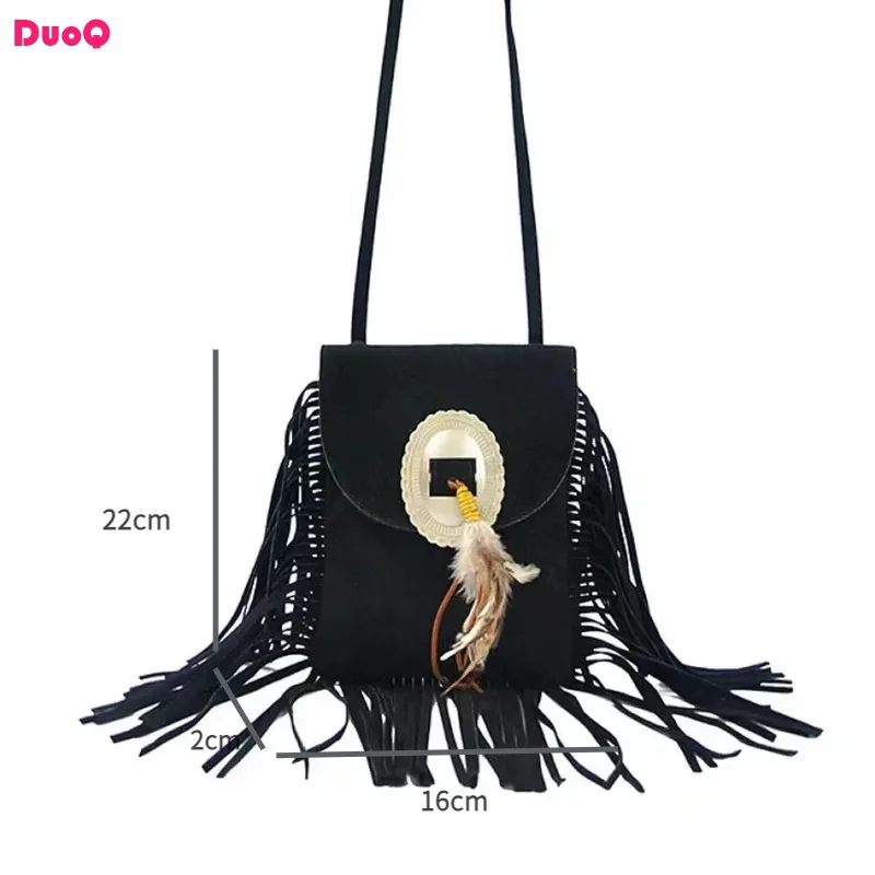 

2024 New Retro Bohemian Tassel Women's Crossbody Bag Fashionable and Trendy Feather Single Shoulder Multicolour High Quality