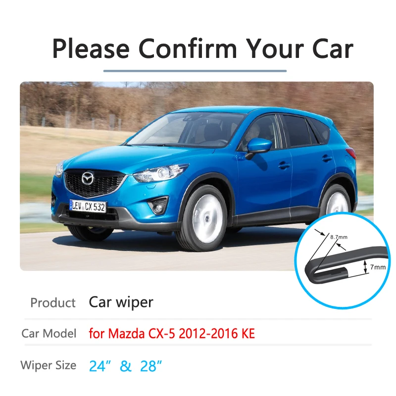 For Mazda CX-5 2013 2014 2015 2016 KE CX5 CX 5  Brushes Washer Windscreen Windshield Car Accessories 2pcs Car Front Wiper Blades