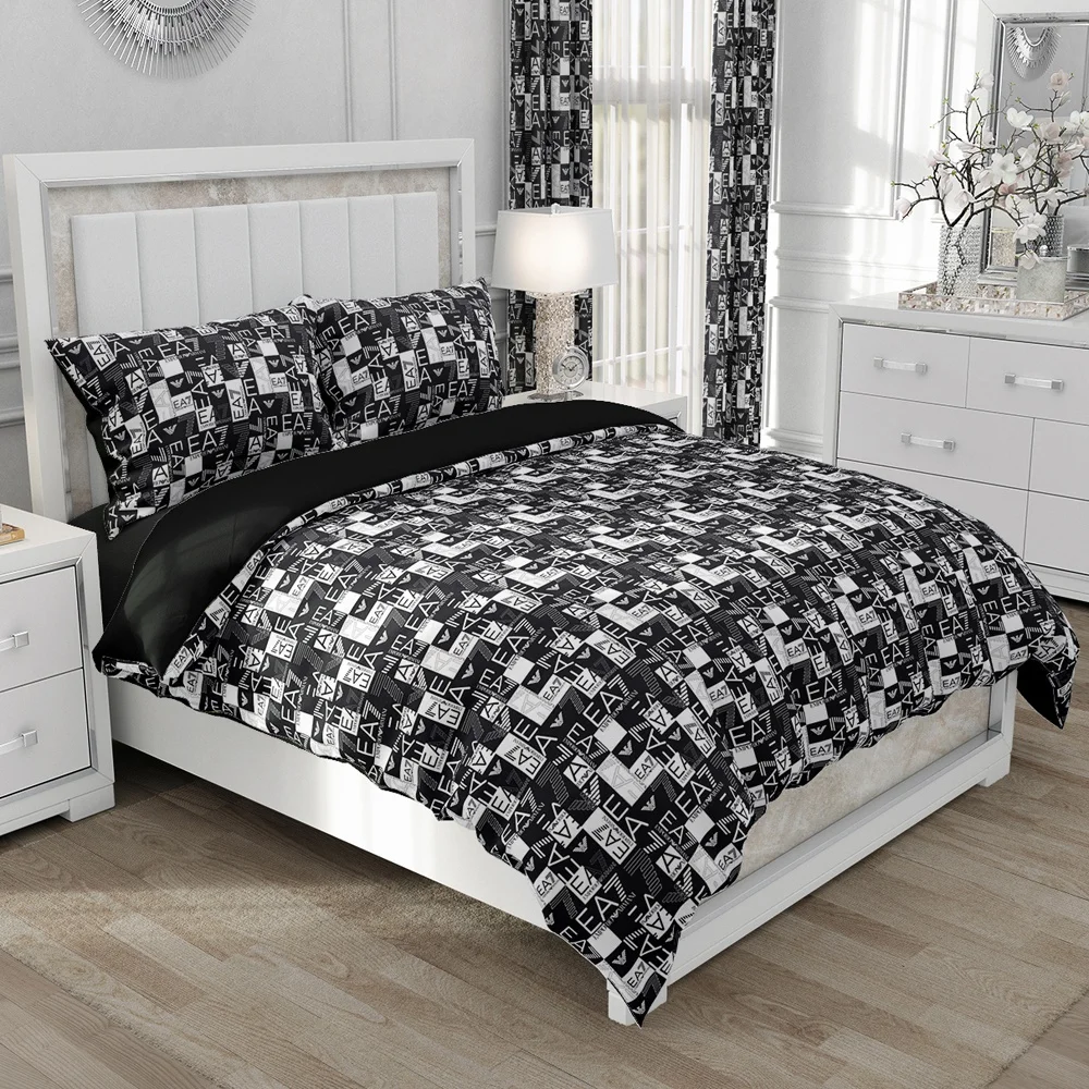 

Linens Duvet cover set Bedding set Queen/King/Euro/Twin/Double/240x220 size Bed Set Quilt Covers 220x240 140x200 black letters