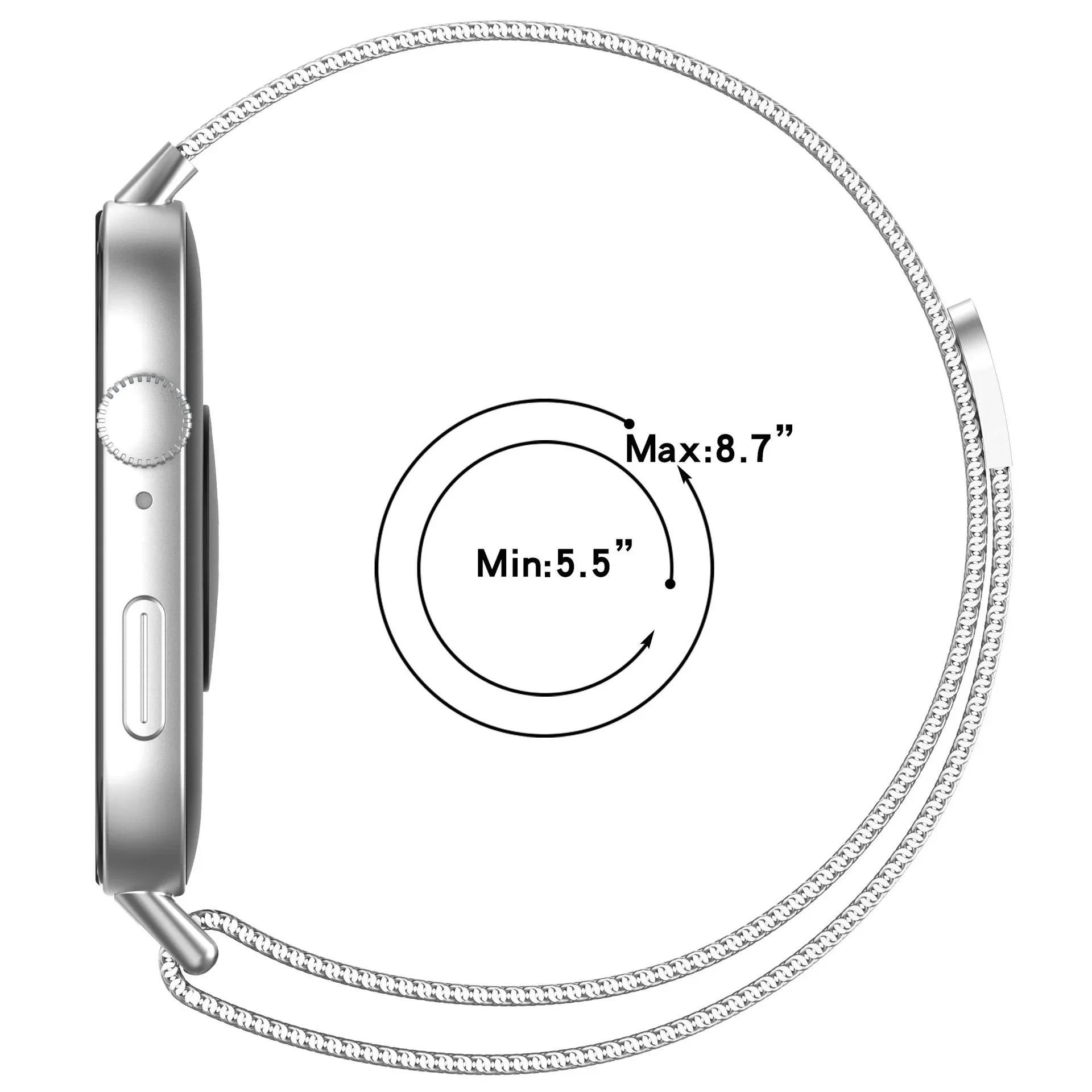 Premium Milanese Loop Metal Magnetic Bracelet Strap for Smartwatch - Elegant Replacement Wristband