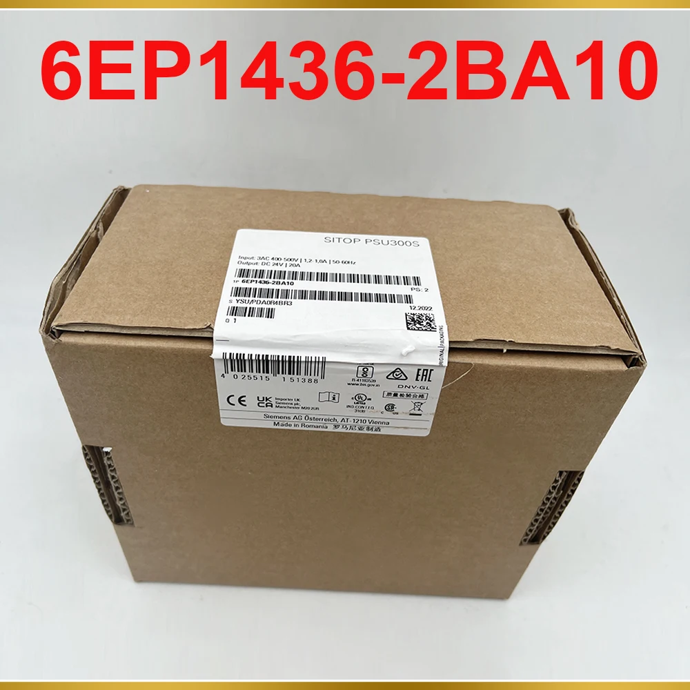 

Для SIEMENS SITOP PSU300S 20 A стабилизированный источник питания Вход: 400-500 V 3 AC Выход: 24 V DC/20 A 6EP1436-2BA10