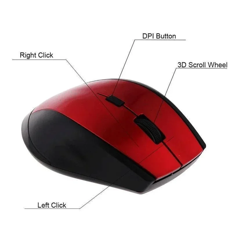 High-Performance 2.4GHz Wireless Gaming Mouse with USB Receiver
