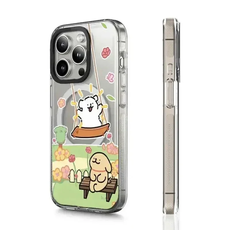 

Dog Friend Transparent Border iPhone 13 14 15 Pro Max Case - Protective iPhone Case with MagSafe