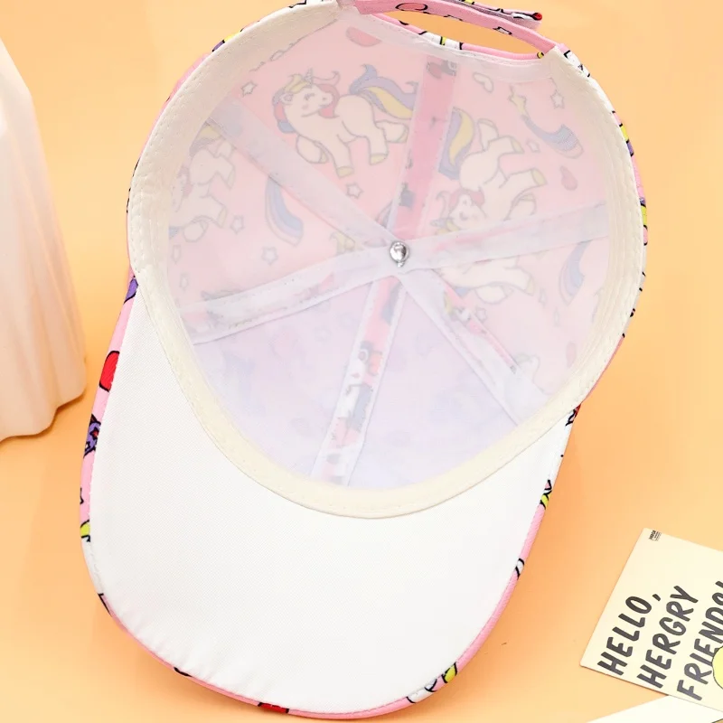 Hot Cartoon Print Kids Children's Baseball Caps for Outdoor Cat Cut Ears Hat Girls Lovely Breathable Sunshade Baseball Cap