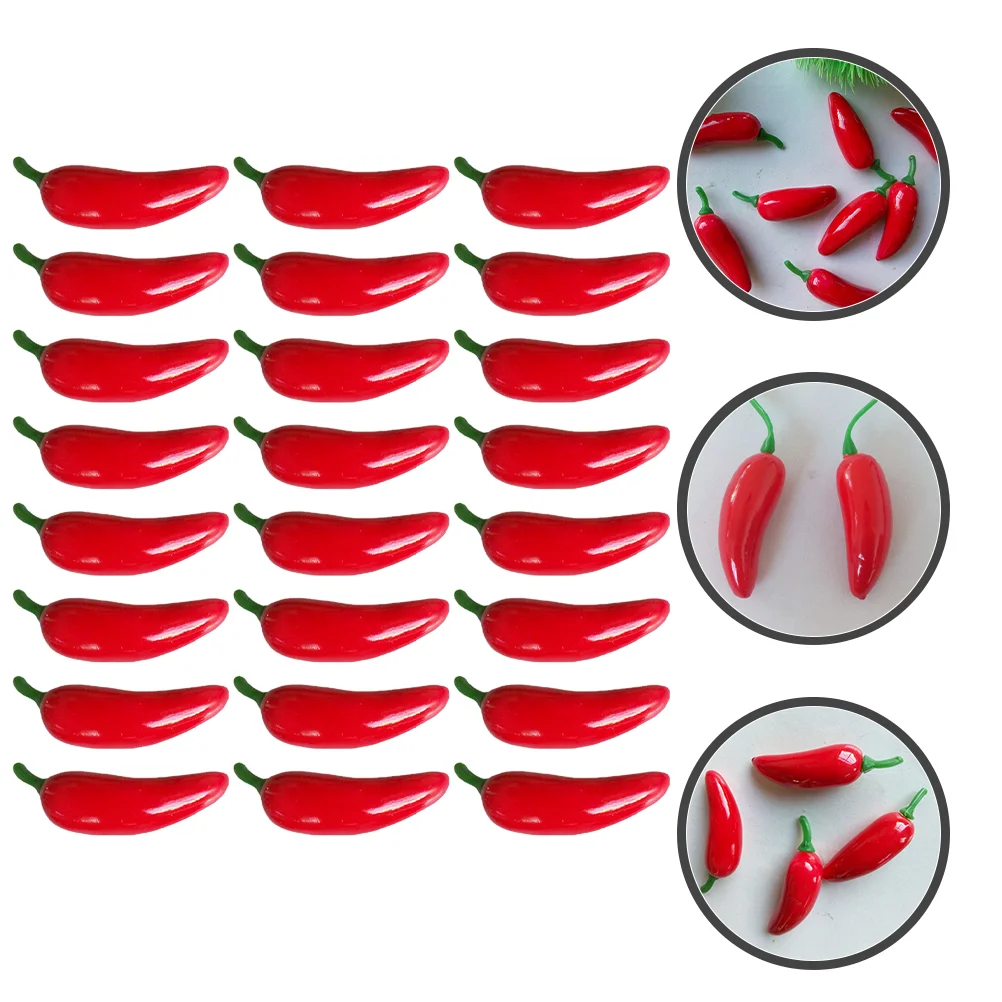

100 Pcs Artificial Pepper Photo Prop Chili Vegetable Decoration Foam Fake Farmhouse Decors