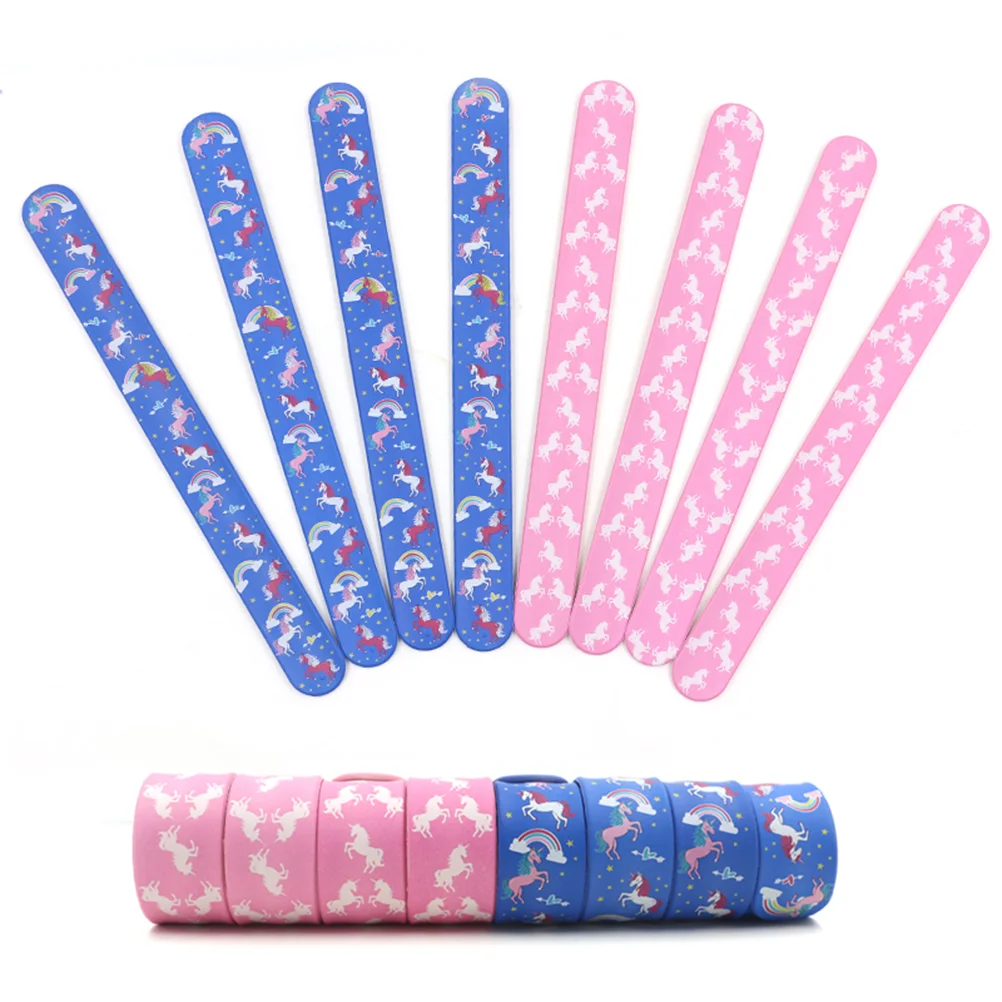 Unicorn Pattern Bracelets Silicone Lining Wristband Patting Hand Band Party Favor Gift for Children Kids