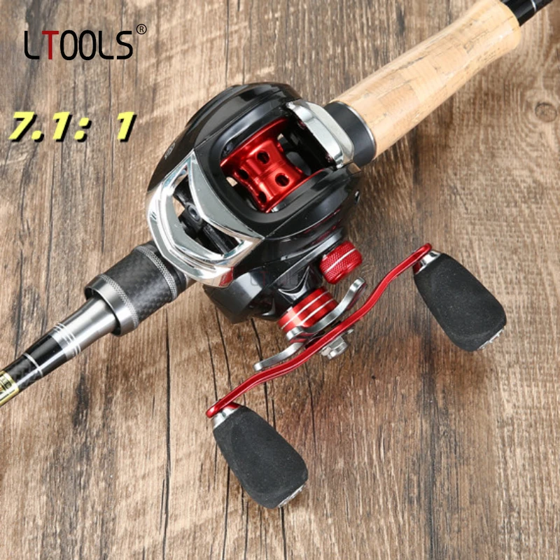 

MP Water Droplet Wheel Casting Fishing Reel Left Handle 7.1:1 High Speed Gear Ratio CNC Aluminum Spool 8KG Max Drag Fishing Reel