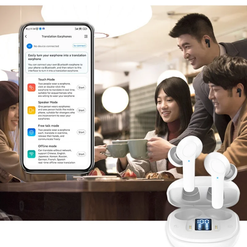 Simultaneous Translation Earphones for Business English Real time Translation Learning Foreign Languages Earphones