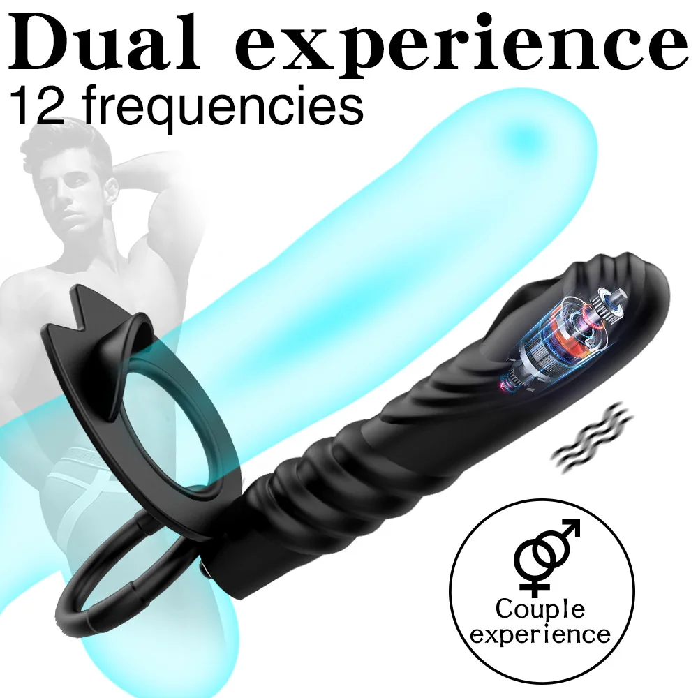 Double Penetration Strapon Dildo Vibrator Silicone Strap On Penis Anal Plug Cock Ring Adult Sex Toys for Men Women