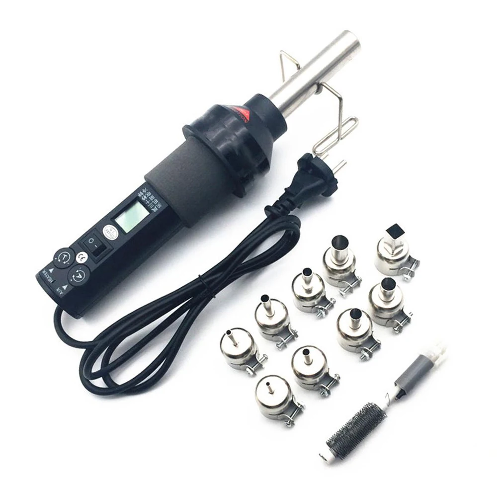 450W  Soldering Hot Air Gun EU US Electronic Heat Hot Air Gun with Soldering Bracket SMD SOIC CHIP BGA +9pcs Wind Nozzle 4