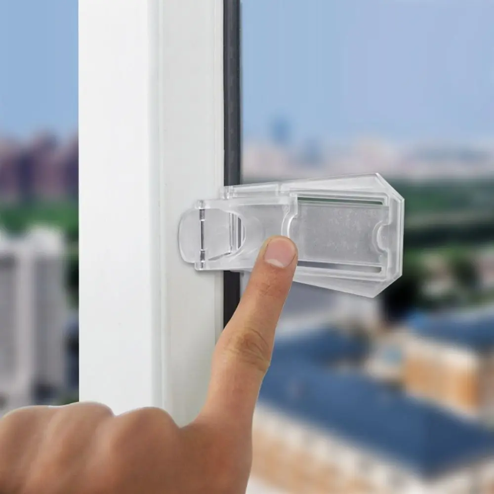 Children Safety Lock  Easy Install Transparent Lock Safety Security Sliding Window Locks for Push-pull Door child safety lock for sliding glass door baby security slide window locks anti pinch for protection locks