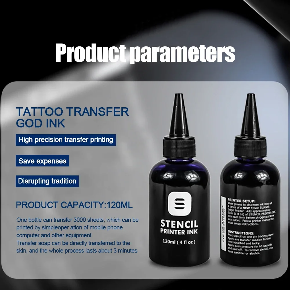 120ml Tattoo Stencil Printer Ink 4oz Transfer Tracing Paper A4 Inkjet Transfer Machines Dedicated Ink Tattoo Accessories