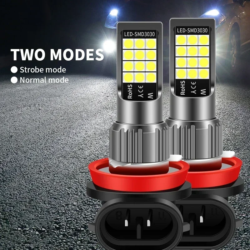 led bulb led fog light led light 2pcs H7 H11 Led HB4 9006 HB3 9005 Fog Lights Bulb Strobe Car Driving Running Lamp Auto Leds Light 12V 6000LM 6000K White